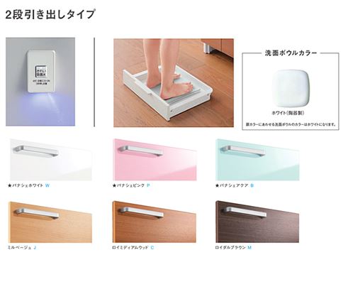 ●TOTO 洗面化粧台【LDSWB075CCJJN1】(W・P・B・J・C・M) サクア 2段引き出しタイプ 洗面ボウル高さ850 きれい除菌水+体重計収納搭載 間口750 受注約1週〔HH〕