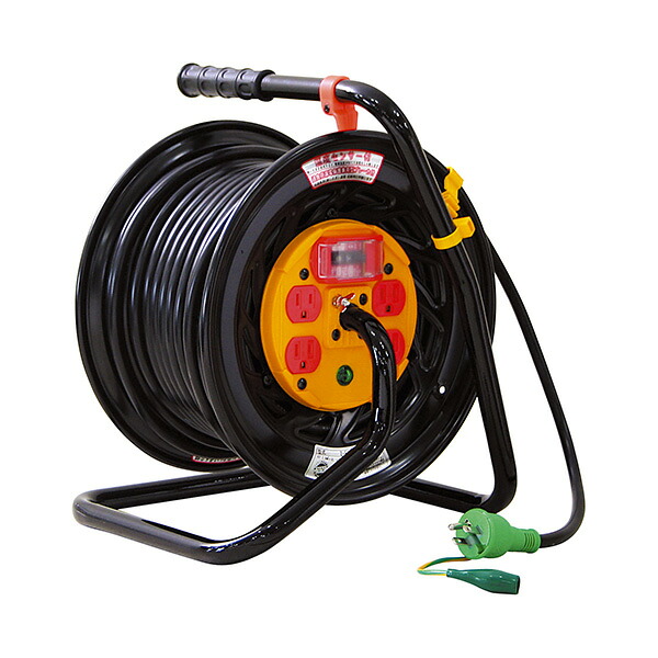 ∀日動工業 【Z-EK34】電工ドラム マジックリール 100V 30m 温度センサー付 過負荷漏電保護兼用ブレーカー付 (4937305019986)