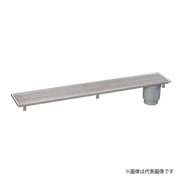 ロンシール機器 【HSAT-15L600-F】多目的排水ユニット 小川くん SUSグレーチング浅型(HSA) 非防水縦引きタイプ (蓋:プレーンタイプ) 幅596mm〔EA〕