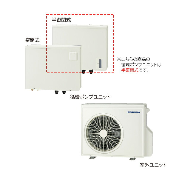 ●コロナ 【ERS-60CH】(室外ユニット、循環ポンプユニットのみ) エコ暖システム6.0 ヒートポンプ式温水暖房システム 半密閉式 単相200V リモコン別売〔GH〕