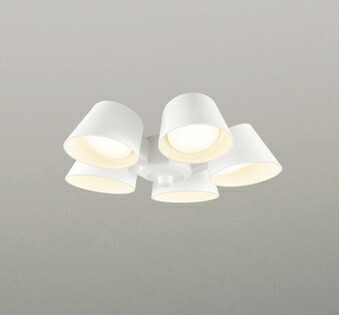 βオーデリック/ODELIC 【WF227LR】シーリングファン 灯具のみ(遮光セードタイプ・5灯) 高演色LED 電球色 非調光 ～6畳 LEDランプ オフホワイト色