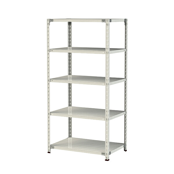●u.まっ盛りキン/山金工業【1.5S6360-5W】雄捻子受け答え軽中量仕合わせ(150kg/段) 5段 間口900粍 白いこと薄墨色 精神的な統合式
