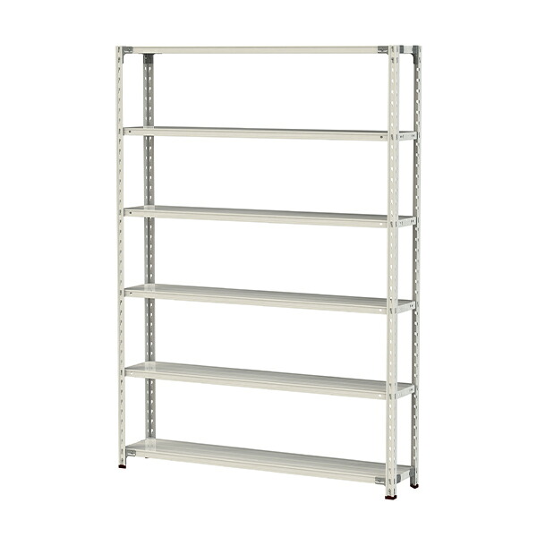 ●u.ヤマキン/山金工業【1.5S7530-6W】ボルトレス軽中量ラック(150kg/段) 6段 間口1500mm ホワイトグレー 組立式|家電と住設のイークローバー