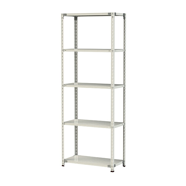 ●u.ヤマキン/山金工業【1.5S8345-5W】ボルトレス軽中量ラック(150kg/段) 5段 間口900mm ホワイトグレー 組立式 14,658円