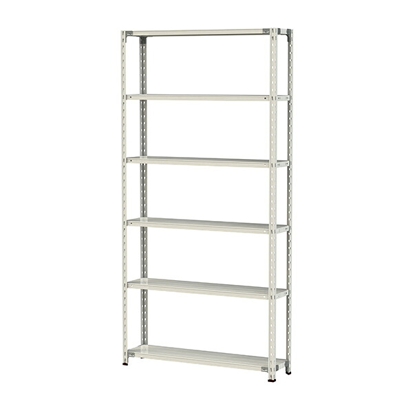 ●u.真っ盛りキン/山金工業【1.5S8430-6W】雄捻子受け答え軽中量仕合わせ(150kg/段) 6段 間口1200粍 白いこと薄墨色 精神的な統合式 収納家具-インテリア・寝具・収納