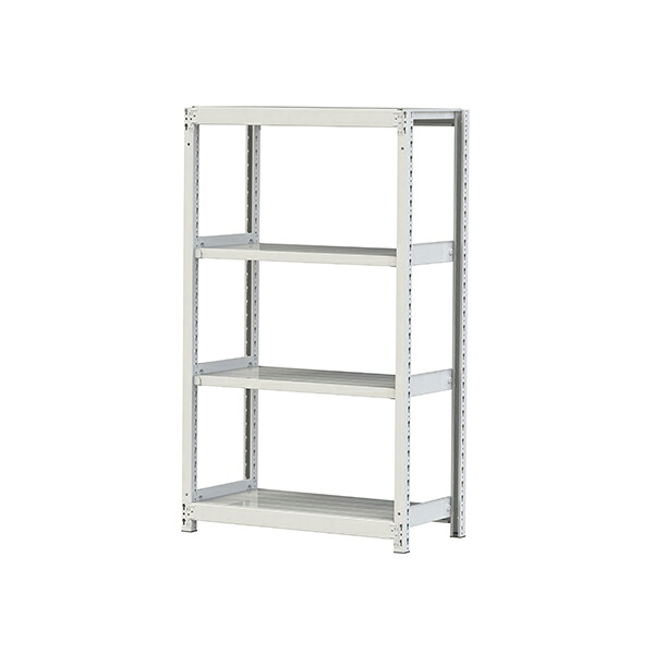 ●u.ヤマキン/山金工業【2S5345-4W】ボルトレス軽中量ラック(200kg/段) 4段 単体 間口900mm 組立式｜家電と住設のイークローバー