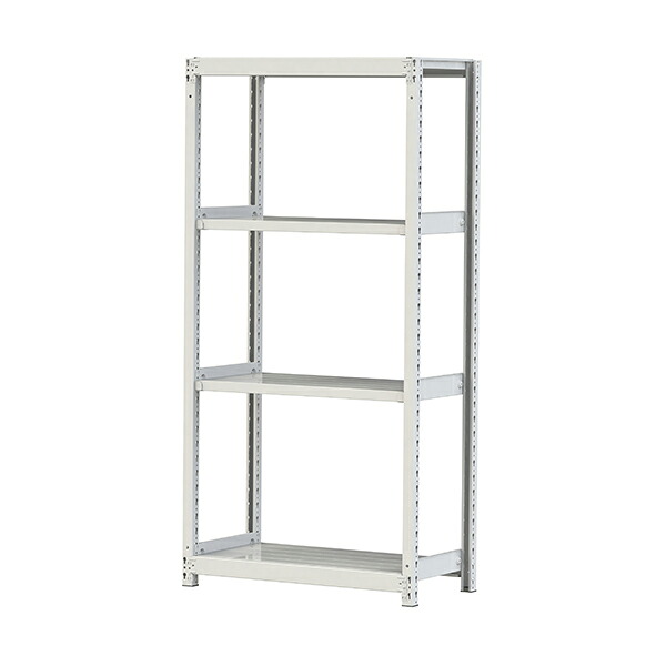 ●u.ヤマキン/山金工業【2S6345-4W】ボルトレス軽中量ラック(200kg/段) 4段 単体 間口900mm 組立式