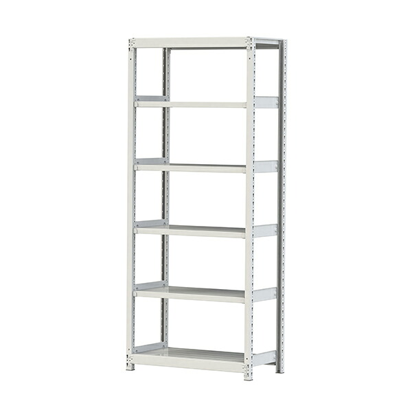 ●u.ヤマキン/山金工業【2S7345-6W】ボルトレス軽中量ラック(200kg/段) 6段 単体 間口900mm 組立式｜家電と住設のイークローバー
