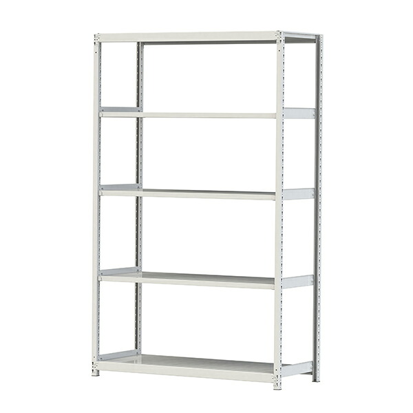 ●u.ヤマキン/山金工業【2S8560-5W】ボルトレス軽中量ラック(200kg/段) 5段 単体 間口1500mm 組立式