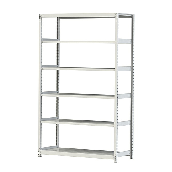 ●u.ヤマキン/山金工業【2S8560-6W】ボルトレス軽中量ラック(200kg/段) 6段 単体 間口1500mm 組立式｜家電と住設のイークローバー