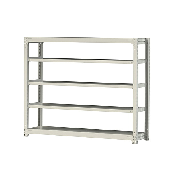●u.ヤマキン/山金工業【3S5648-5W】ボルトレス中量ラック(300kg/段) 5段 単体 高さ1500mm ホワイトグレー 組立式