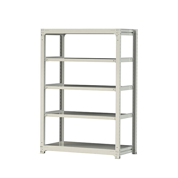 ●u.ヤマキン/山金工業【3S6462-5W】ボルトレス中量ラック(300kg/段) 5段 単体 高さ1800mm ホワイトグレー 組立式|家電と住設のイークローバー