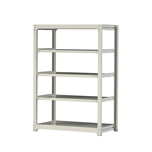 ●u.ヤマキン/山金工業【3S6470-5W】ボルトレス中量ラック(300kg/段) 5段 単体 高さ1800mm ホワイトグレー 組立式 28,735円