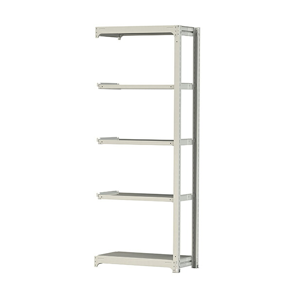 「連結型のみの購入は不可」●u.ヤマキン/山金工業【3S8348-5WR】ボルトレス中量ラック(300kg/段) 5段 連結 高さ2400mm ホワイトグレー 組立式|家電と住設のイークローバー