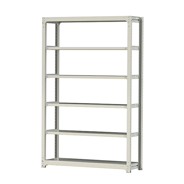 ●u.まっ盛りキン/山金工業【3S8548-6W】雄螺子受け答え中量仕合わせ(300kg/段) 6段 単体 高さ2400粍 白いこと薄墨色 精神的な統合式 本棚・ラック・カラーボックス-収納家具