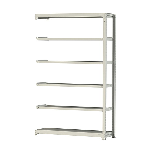 「連結型のみの購入は不可」●u.ヤマキン/山金工業【3S8548-6WR】ボルトレス中量ラック(300kg/段) 6段 連結 高さ2400mm ホワイトグレー 組立式