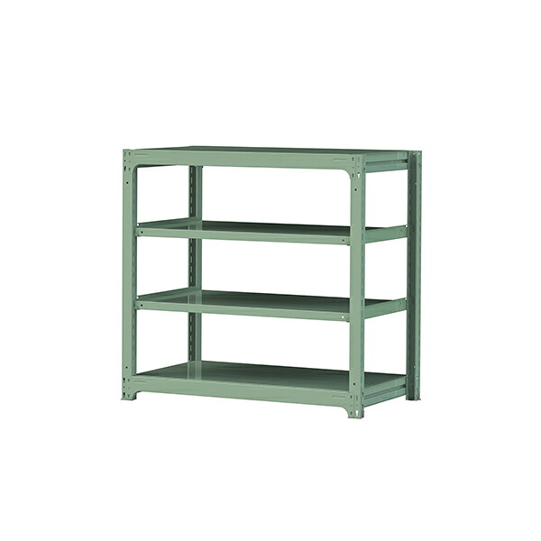 ●u.まっ盛りキン/山金工業【5S4470-4G】雄捻子受け答え中量仕合わせ(500kg/段) 4段 単体 高さ1200粍 ライトグリーン 精神的な統合式