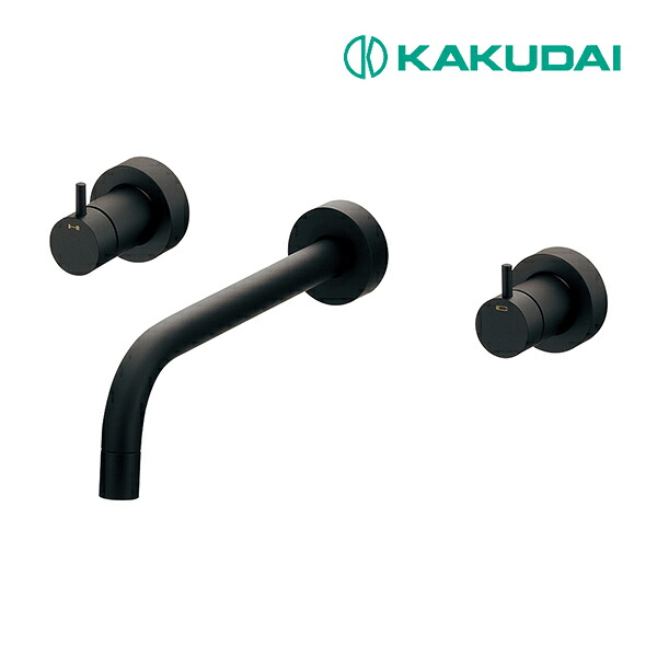 《在庫あり》◆15時迄出荷OK!カクダイ【125-004-D】壁付2ハンドル混合栓 マットブラック|家電と住設のイークローバー