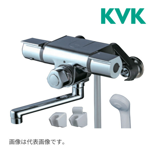 《店卸し資産あり》◆15時迄さし出し聞き届ける！KVK 水栓金具【FTB170KPR2T】定量止水付サーモスタット式シャワー お湯ぴたつづき物 240粍煙管付