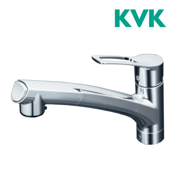 △《在庫あり》◆15時迄出荷OK！KVK 水栓金具【KM5021JTHS】シングルシャワー付混合栓 撥水シングルシリーズ シャワーヘッド引き出し