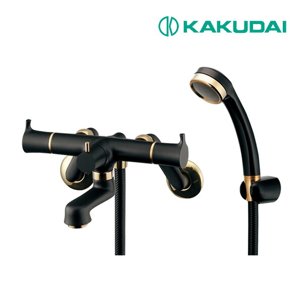 《在庫あり》◆15時迄出荷OK！カクダイ 【139-020-D】2ハンドルシャワー混合栓(一時止水・マットブラック)｜家電と住設のイークローバー