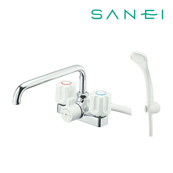 《在庫あり》◆15時迄出荷OK!∠三栄水栓/SANEI 水栓金具【SK71-W-13】ツーバルブデッキシャワー混合栓(共用形)