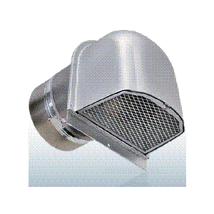 西邦工業【RCD125SC】キャップ型・防風雨板無し・防火ダンパー付外壁用ステンレス製換気口・レインキャップ〔HF〕