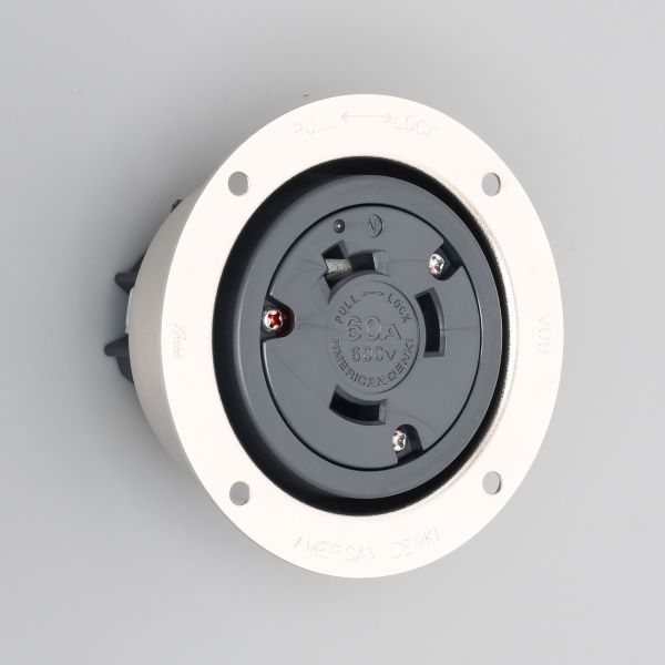 Яアメリカン電機 【3666】銀色 フランジコンセント 引掛形 60A 3P 600V