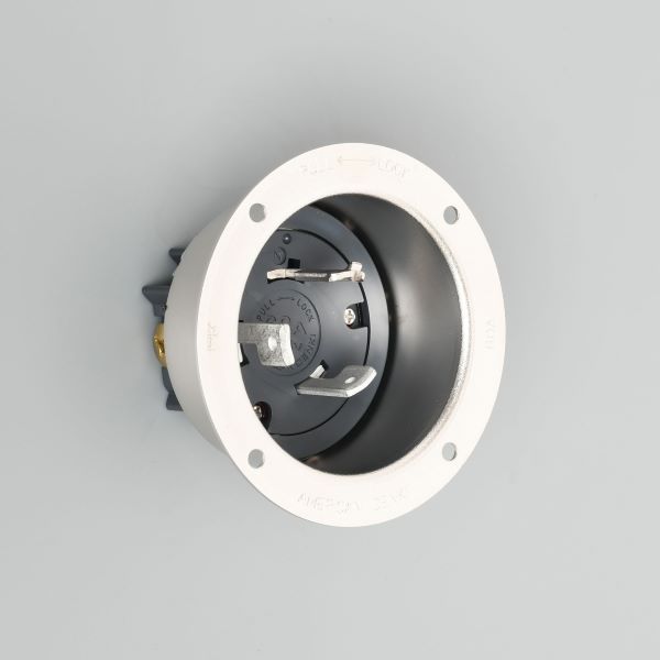 Яアメリカン電機 【3665】銀色 フランジインレット メタルケース 引掛形 60A 3P 600V
