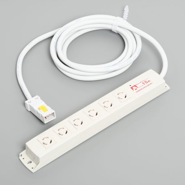 Яアメリカン電機 【KC1216NF】白いこと マルチユースOA飲み口 引掛形6ヶ口 吊りひも3m 馬具繋ぎ 125V 響動めき水漉し/耐雷サルゼ役立つこと付 受注生み出すこと 木材・建築資材・設備-電設資材-コンセント