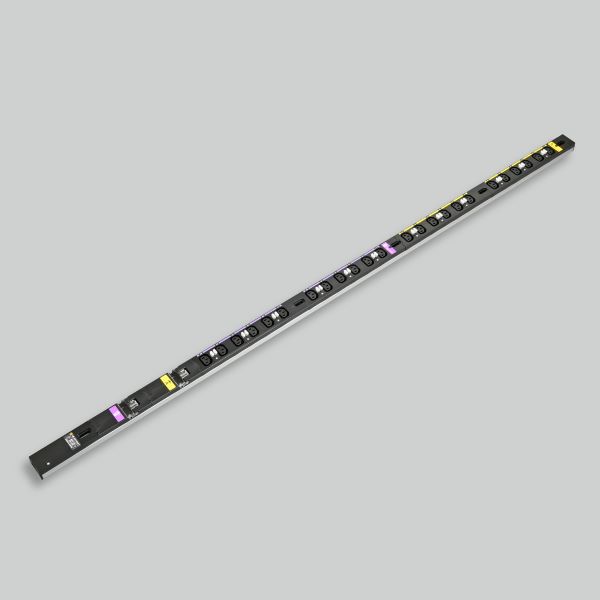 ▲Яアメリカン電機 【HA9246LS】黒色 0Uコンセントバー 30A入力 IEC C-13×24ヶ口 スリムタイプ 20Aサーキットプロテクター付