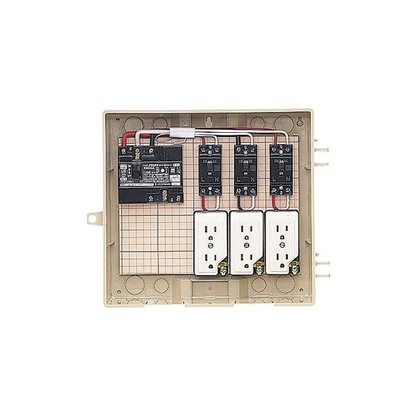 未来工業 【C12-3C】ベージュ 室外ワット数用はかり知るボックス席 (短絡しゃ断器・分かれ出るブレーカ・コンセント内蔵) 澄み切った蓋 30mA 280×332×133