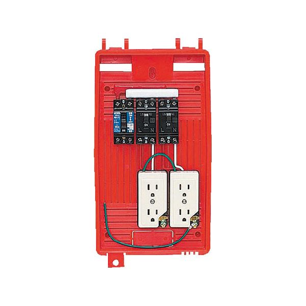 未来工業 【RB-2L】赤色 屋外電力用仮設ボックス (漏電しゃ断器・分岐ブレーカ・コンセント内蔵) 30mA 361×196×143 10,873円