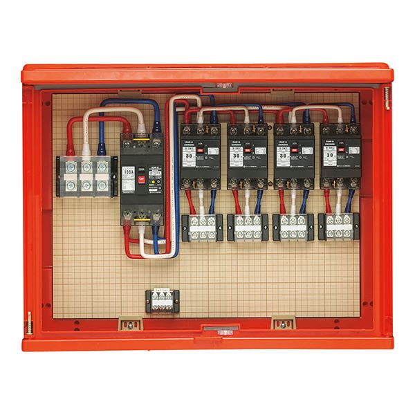 ▲未来工業 【17AD-4M10TB】オレンジ 屋外動力用仮設ボックス 感度電流30mA 484×637×230