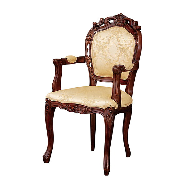 ●⊥クロシオ 【90022】(4954877900221) ブラウン フランシスカ チェアー肘付 完成品
