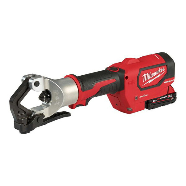 ▲●u.ミルウォーキー/Milwaukee 【M18HDCT-202CLRJP】M18 FORCE LOGIC 電動油圧式ダイス型受け答え圧着物の具 2.0Ah x 2一揃いの道具 (申し受ける器・乾電池2個付)