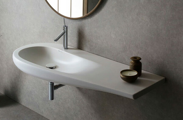 ●CERA/セラ 【AUH814973-757】洗面器のみ ILBAGNOALESSI(イルバーニョアレッシィ) 洗面ボウル(洗面器) ホワイトマット 壁付〔EI〕｜クローバー資材館