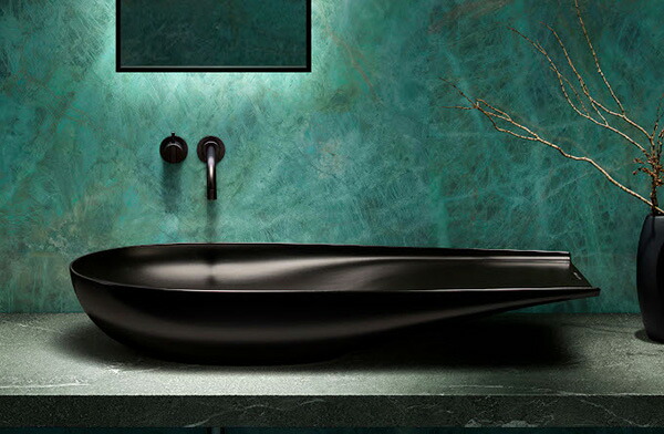 ●CERA/セラ 【AUH818974-716】洗面器のみ ILBAGNOALESSI(イルバーニョアレッシィ) 洗面ボウル(洗面器) ブラックマット ベッセル〔EI〕｜クローバー資材館
