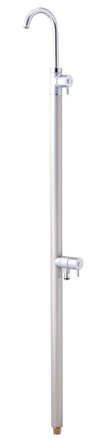 ▲竹村製造所 【S-10ASJW-1313100】水道の栓一体型ひな型水栓柱 S-10ASJW (アクアマールW・白鳥素っ首)〔FG〕