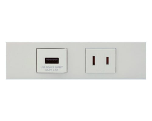 β神保電器 配線器具【KAG-2730PW】ピュアホワイト NKシリーズ 家具・機器用 USBコンセント＋コンセントセット (シボ加工品) 受注生産