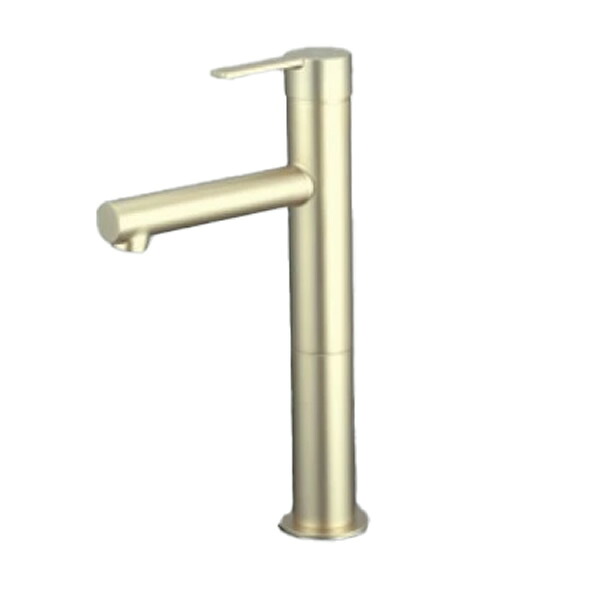 KVK 水栓金具【MSL190DLESG】シングル混合栓 サテンゴールド ロング 吐水口127mm 一般地・寒冷地共用〔HB〕