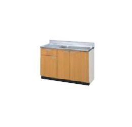 ●LIXIL/サンウェーブ 【GKW-S-120MYTLBL】ライトオーク 流し台(1段引出し) 幅67cmシンク 左勝手 間口120cm セクショナルキッチン GK-BLシリーズ 受注約3週〔GF〕