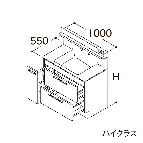 ●TOTO 【LDSFB100CDRDS1】洗面化粧台 ハイクラス オクターブ 3Wayキャビネット 右側回避 カウンター高さ850mm 間口1000mm 寒冷地 受注約1週〔GA〕