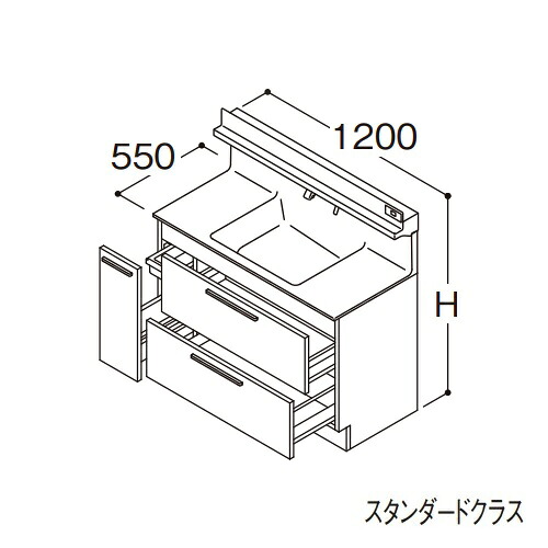 ●TOTO 【LDSFB120CDRDS1A】洗面化粧台 スタンダード オクターブ 3Wayキャビネット 右側回避 カウンター高さ850mm 間口1200mm 寒冷地 受注約1週〔GA〕 100,458円