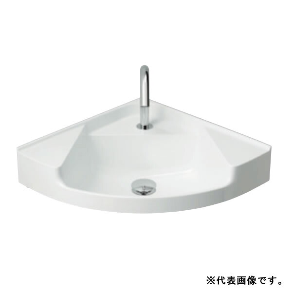 ●TOTO 【MLRA50B#NW1】ホワイト 洗面器本体のみ カウンター一体形コーナー洗面器 オーバーフローなし〔FA〕