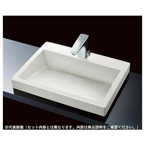 ●TOTO 書き割り品番【LS911CR#NW1+TLE26SS1A】カウンタ式洗面器 ベッセル式 白いこと 台付自動小銃水栓(単水栓・AC100V) アクアオート 壁水抜き金具(P落とし穴)