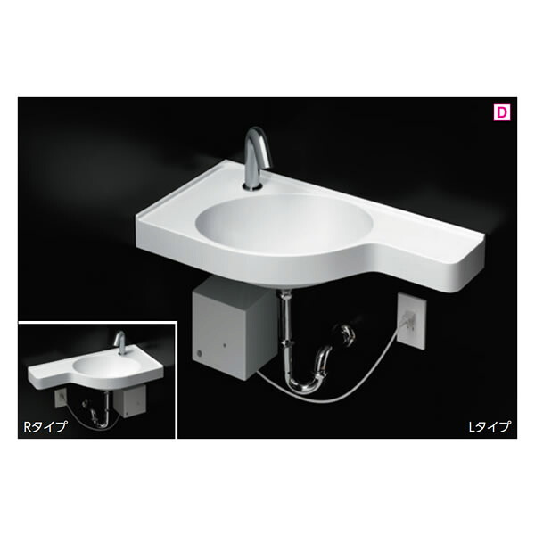 ●TOTO セット品番【MLRB32BAR#NW1+TLE31SS1J】壁掛洗面器 カウンター一体形 ホワイト Rタイプ 台付自動水栓 アクアオート 床排水金具(Sトラップ)
