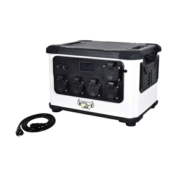 ●u.日動工業 【LPE-E3200LW】防雨型ポータブル電源 レイニーパワー徳永 屋外型 1600W AC100V 50/60Hz切替式 パススルー機能・EPS機能付