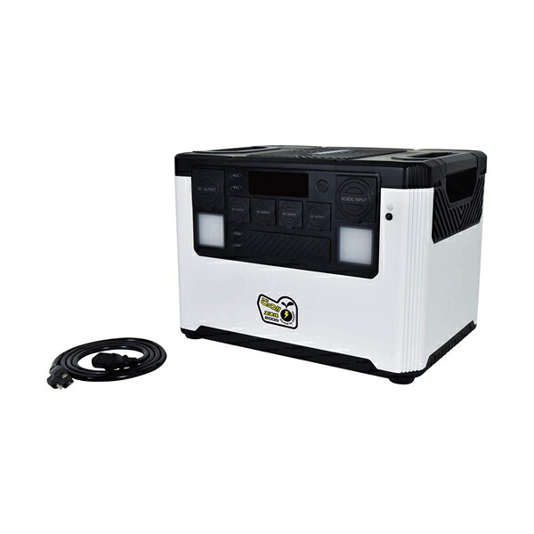 ●u.日動工業 【LPE-E3800L】ポータブル電源 ごっつエネル2000 屋内型 2000W AC100V 50/60Hz切替式 パススルー機能・EPS機能付