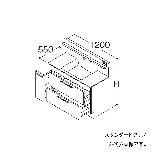 ●TOTO 【LDSFB120BDBCS2A】洗面かざり付ける台 標準尺度 オクターブ 3Way押し入れ 右寄りくぐり抜ける+体量計納めるあり カウンタ高さ800 間口1200 冷ややかさ地 受注生み出すこと〔GA〕